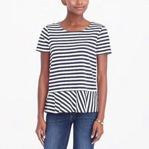 JCrew Striped Peplum Tee, M